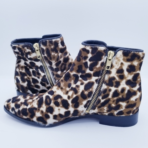 J. Crew Calf Hair and Leather Leopard Print Booties, size 6.5 - Picture 2 of 16